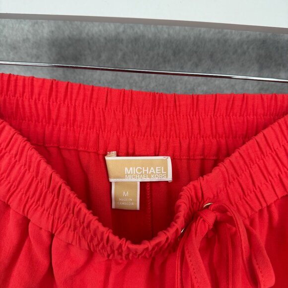 Michael Kors Womens Wide Leg Pant Size M Sea Coral Split Hem Flowy Beachy NEW - Picture 7 of 14